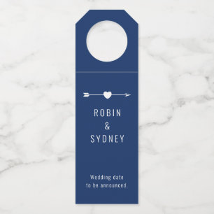 Minimalistisch Verlobung Navy Bottle Hanger Flaschenanhänger
