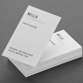 minimalistisch vertikal sehr blassgrau visitenkarte