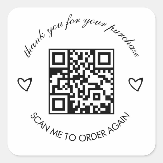 Minimalistisch Vielen Dank, dass Sie Boutique Busi Quadratischer Aufkleber (Vorderseite)