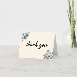 Minimalistisch Vielen Dank, dass Sie die Blue Flor Dankeskarte