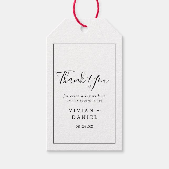 Minimalistisch Vielen Dank für Ihre Unterstützung Geschenkanhänger (Vorderseite)