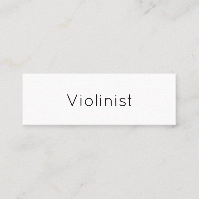 Minimalistisch Violinist Schwarz-weiß Violine Mini Visitenkarte (Vorderseite)