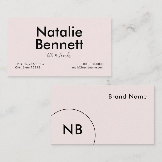 Minimalistisch Visitenkarte (Vorne/Hinten)