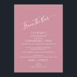 Minimalistisch von der Bar Wedding Bar Menu Card Menükarte<br><div class="desc">Minimalistisch von der Bar Wedding Bar Menu Card in Wild Rose Rosa Elegante 12x18" Hochzeitsmenü Karten Minimalistische Hochzeitsgetränk Bar Menu,  Minimalistisch modernes Bar Menü,  Betrunken in Liebe,  Alcohol Wedding Drink Menü in Wild Rose Rosa.</div>