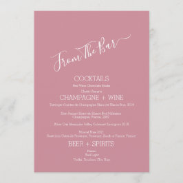 Minimalistisch von der Bar Wedding Bar Menu Card Menükarte