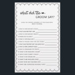 Minimalistisch, was der Bräutigam sagte Brautparty Flyer<br><div class="desc">Dieses niedlich minimalistische Spiel, das sich mit unserer Scalloped Border Collection abstimmen lässt, ist ein klassisches Design mit einer einzigartigen Drehung - die geschliffene Grenze ist eine Art Brautparty und wird diesem Spiel sicherlich ein wenig Retro-Gefühl verleihen. Wenn Sie gewollt haben, Ihren Gast mit diesem einzigartigen Design vertraut zu machen,...</div>