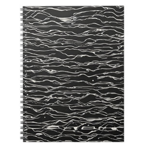 Minimalistisch Waves Notebook - Schwarzweiß-Elegan Notizblock