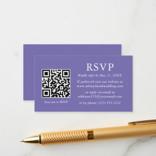 Minimalistisch Wedding Periwinkle QR UAWG Begleitkarte