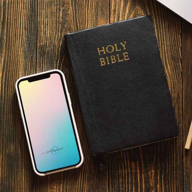 Minimalistisch weich glänzend Modernes Monogramm Case-Mate iPhone Hülle (Von Creator hochgeladen)