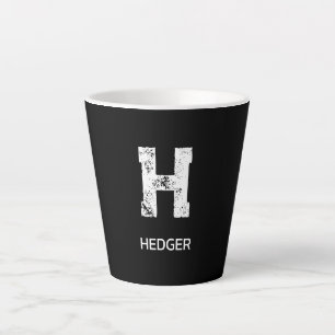 MINIMALISTISCH WEIß EIN EINZELBUCHSTABE MONOGRAMM MILCHTASSE