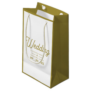Minimalistisch - weiß & Gold - Hochzeit Kleine Geschenktüte
