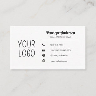 Minimalistisch Weiß und Schwarz Visitenkarte