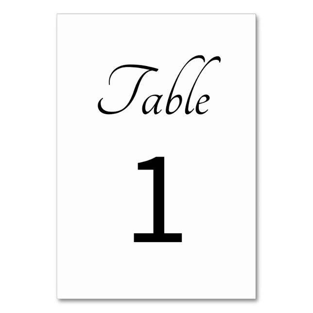 Minimalistisch: Weiße Tischnummer (Vorderseite)
