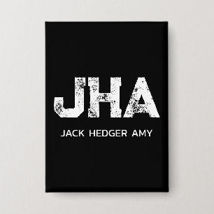 MINIMALISTISCH WEIßES DREIBUCHSTABIGES MONOGRAMM N BUTTON