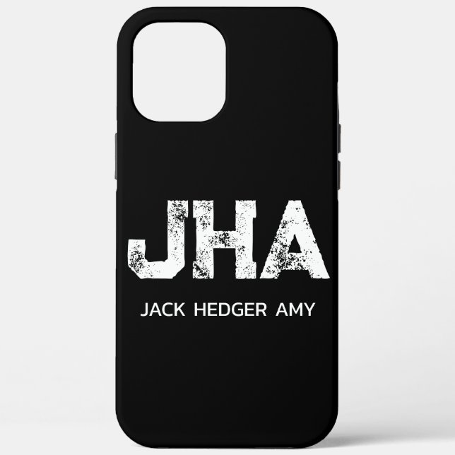 MINIMALISTISCH WEIßES DREIBUCHSTABIGES MONOGRAMM N Case-Mate iPhone HÜLLE (Rückseite)