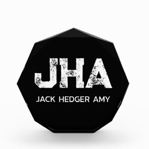 MINIMALISTISCH WEIßES DREIBUCHSTABIGES MONOGRAMM N FOTOBLOCK