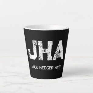MINIMALISTISCH WEIßES DREIBUCHSTABIGES MONOGRAMM N MILCHTASSE