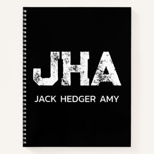 MINIMALISTISCH WEIßES DREIBUCHSTABIGES MONOGRAMM N NOTIZBUCH
