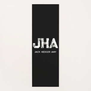 MINIMALISTISCH WEIßES DREIBUCHSTABIGES MONOGRAMM N YOGAMATTE