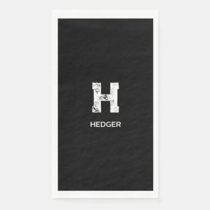 MINIMALISTISCH WEISSES EIN-BUCHSTABEN-MONOGRAMM NA SERVIETTE
