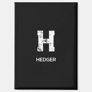 MINIMALISTISCH WEIßES EIN-BUCHSTABEN-MONOGRAMM NAM MAGNET