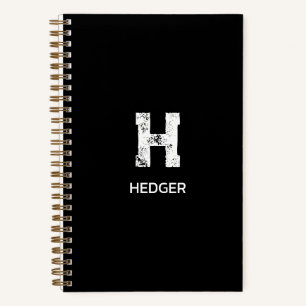MINIMALISTISCH WEIßES EIN-BUCHSTABEN-MONOGRAMM NAM NOTIZBUCH