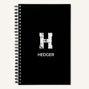 MINIMALISTISCH WEIßES EIN-BUCHSTABEN-MONOGRAMM NAM NOTIZBUCH