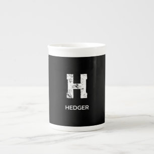 MINIMALISTISCH WEIßES EIN-BUCHSTABEN-MONOGRAMM NAM PROZELLANTASSE