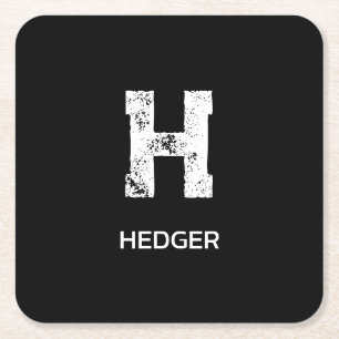 MINIMALISTISCH WEIßES EIN-BUCHSTABEN-MONOGRAMM NAM RECHTECKIGER PAPPUNTERSETZER
