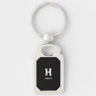 MINIMALISTISCH WEIßES EIN-BUCHSTABEN-MONOGRAMM NAM SCHLÜSSELANHÄNGER