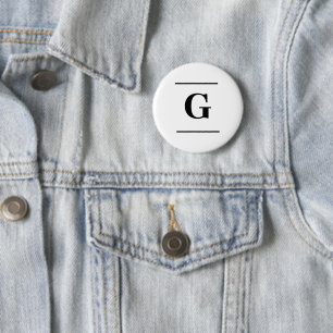 Minimalistisch-weißes Monogramm Button