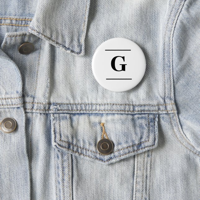 Minimalistisch-weißes Monogramm Button (Beispiel)