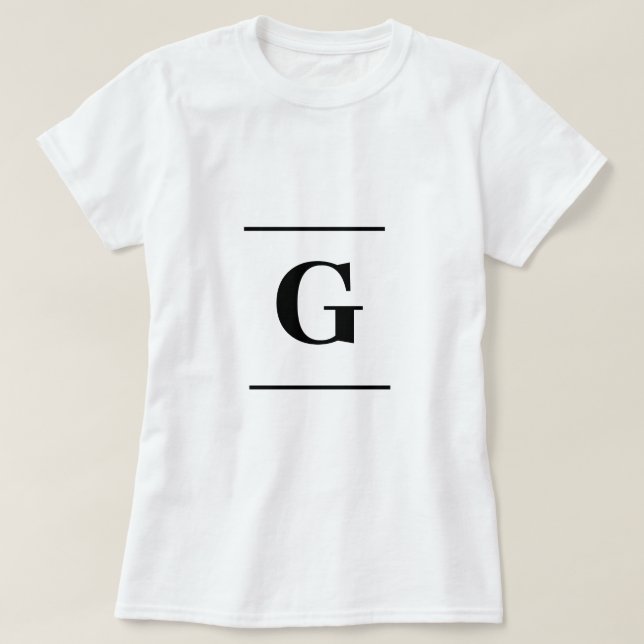 Minimalistisch-weißes Monogramm T-Shirt (Design vorne)