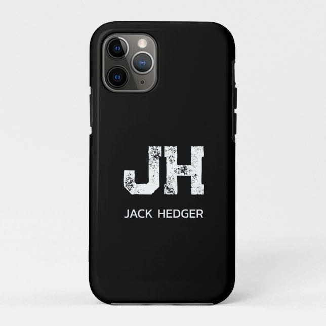 MINIMALISTISCH WEIßES ZWEI-BUCHSTABEN-MONOGRAMM NA Case-Mate iPhone HÜLLE (Rückseite)