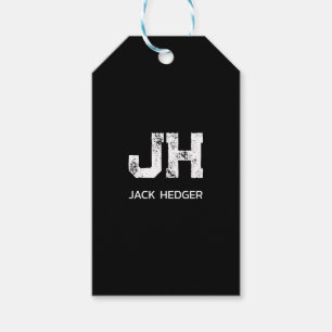 MINIMALISTISCH WEIßES ZWEI-BUCHSTABEN-MONOGRAMM NA GESCHENKANHÄNGER