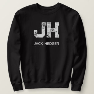 MINIMALISTISCH WEIßES ZWEI-BUCHSTABEN-MONOGRAMM-NA SWEATSHIRT