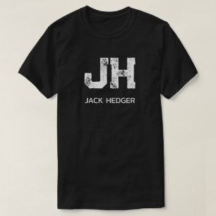 MINIMALISTISCH WEIßES ZWEI-BUCHSTABEN-MONOGRAMM NA T-Shirt