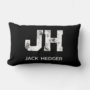 MINIMALISTISCH WEIßES ZWEIBUCHSTABEN-MONOGRAMM NAM LENDENKISSEN