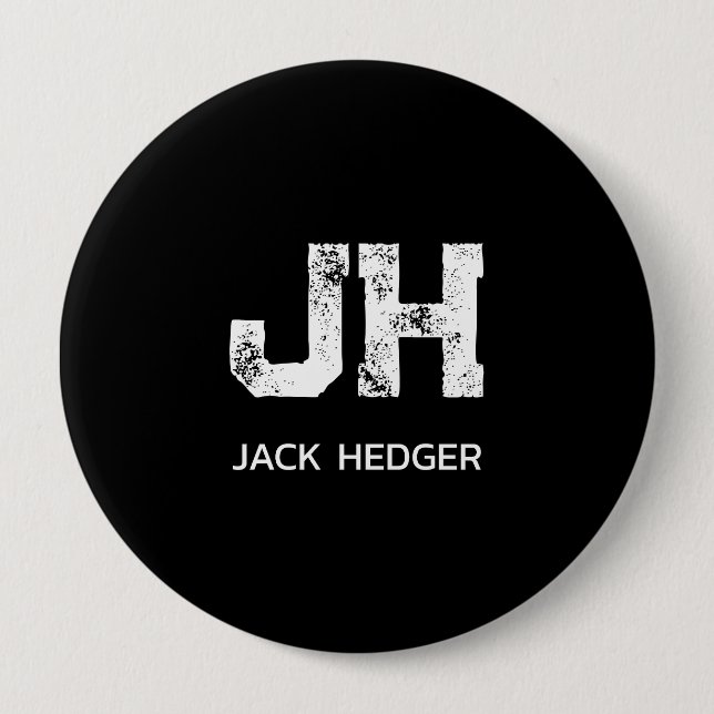 MINIMALISTISCH WEIßES ZWEIBUCHSTABIGES MONOGRAMM N BUTTON (Vorderseite)