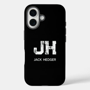 MINIMALISTISCH WEIßES ZWEIBUCHSTABIGES MONOGRAMM N iPhone 16 HÜLLE