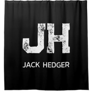 MINIMALISTISCH WEIßES ZWEIBUCHSTABIGES MONOGRAMM N DUSCHVORHANG