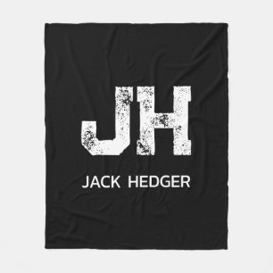 MINIMALISTISCH WEIßES ZWEIBUCHSTABIGES MONOGRAMM N FLEECEDECKE