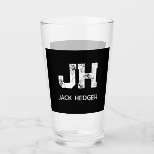 MINIMALISTISCH WEIßES ZWEIBUCHSTABIGES MONOGRAMM N GLAS