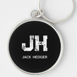 MINIMALISTISCH WEIßES ZWEIBUCHSTABIGES MONOGRAMM N SCHLÜSSELANHÄNGER