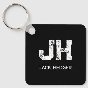 MINIMALISTISCH WEIßES ZWEIBUCHSTABIGES MONOGRAMM N SCHLÜSSELANHÄNGER
