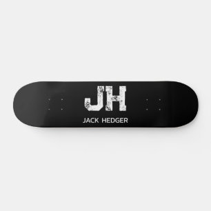 MINIMALISTISCH WEIßES ZWEIBUCHSTABIGES MONOGRAMM N SKATEBOARD