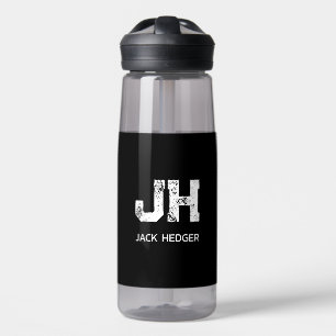 MINIMALISTISCH WEIßES ZWEIBUCHSTABIGES MONOGRAMM N TRINKFLASCHE