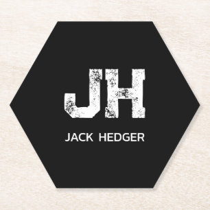 MINIMALISTISCH WEIßES ZWEIBUCHSTABIGES MONOGRAMM N UNTERSETZER
