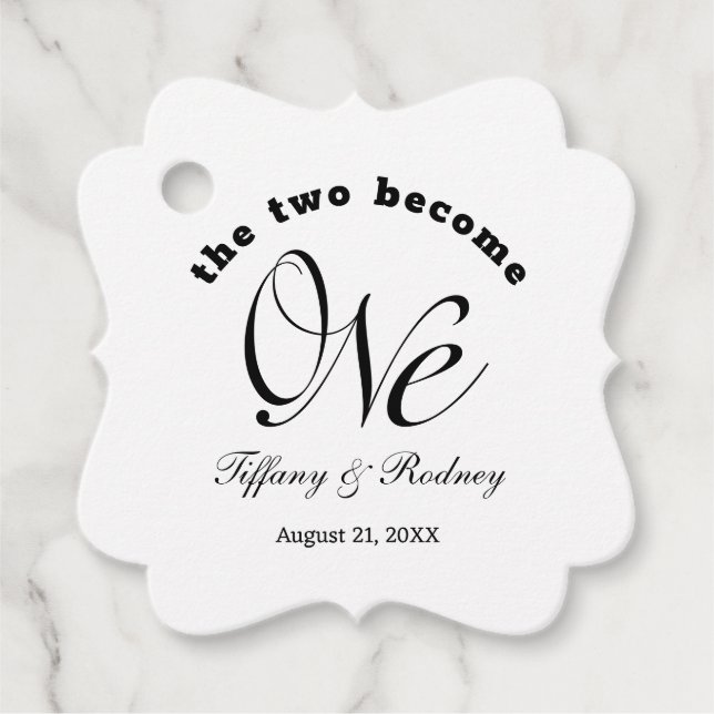 Minimalistisch werden die beiden zu einer Hochzeit Geschenkanhänger (Vorderseite)