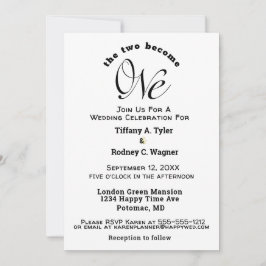 Minimalistisch werden die beiden zu einer weißen H Einladung